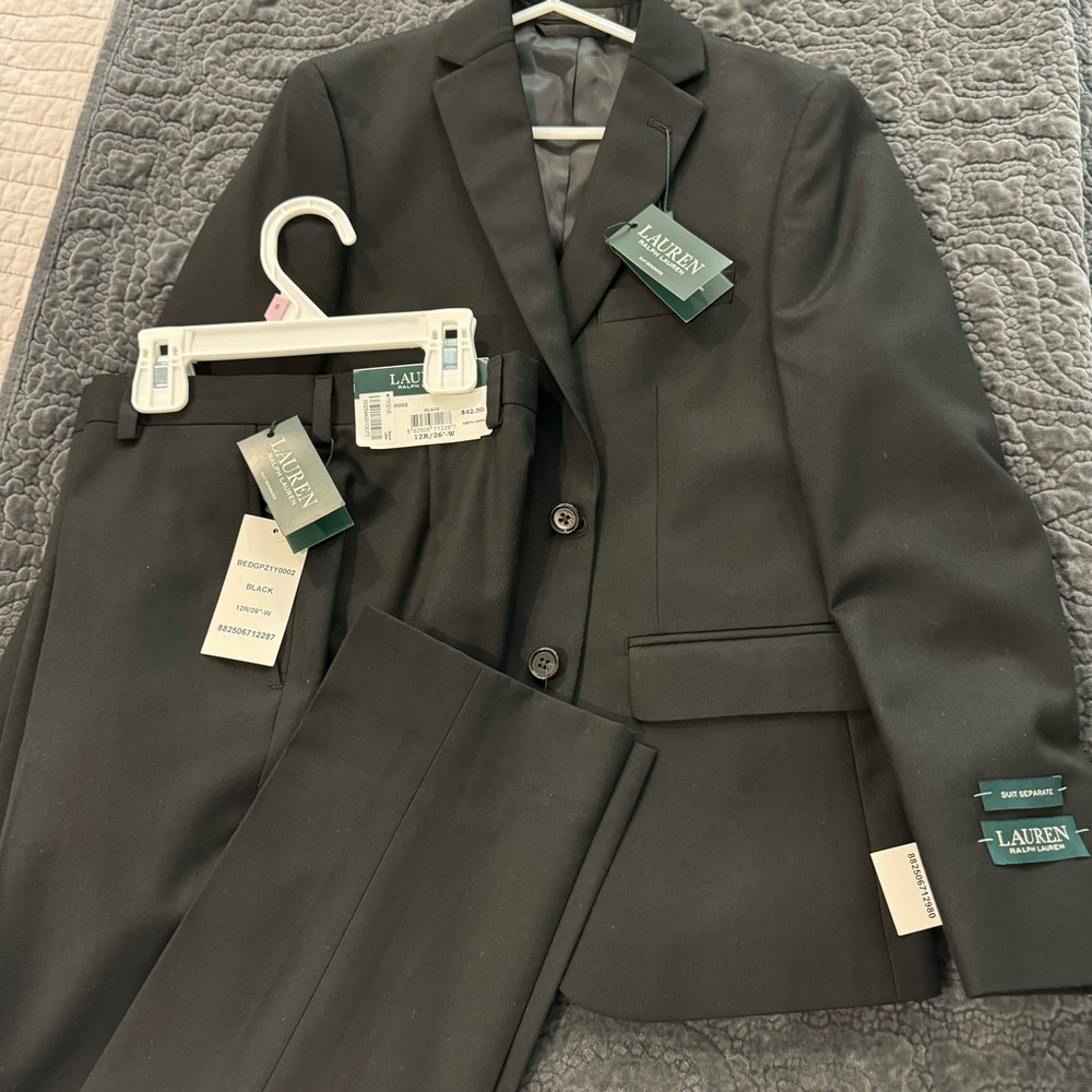 NWT Boys Ralph Lauren Suit - Black - Size 12R (26 waist)